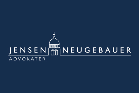 Jensen Neugebauer advokater. Logoet har et tårn tegnet